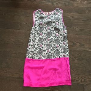 Rebecca Taylor print pink gray shift dress